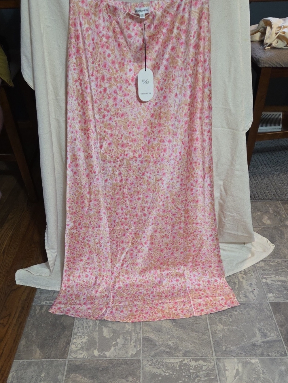 Urban Social Pink Floral Maxi Skirt